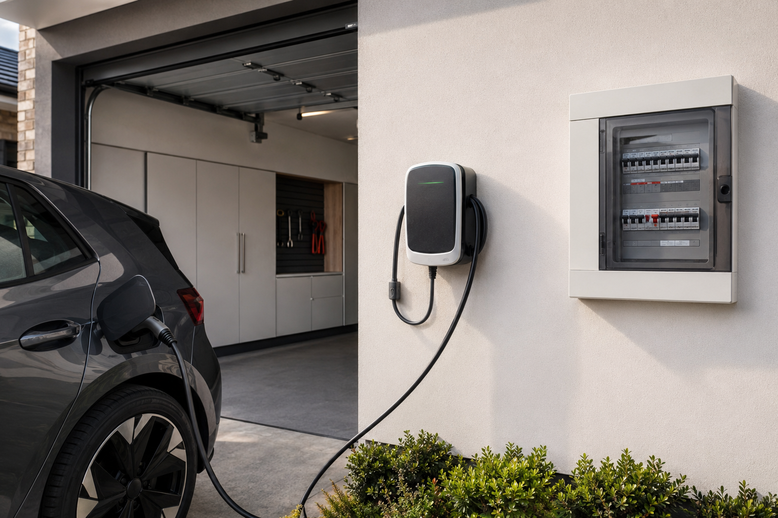 EV wall charger and upgraded switchboard installed at a home in Petone, Lower Hutt